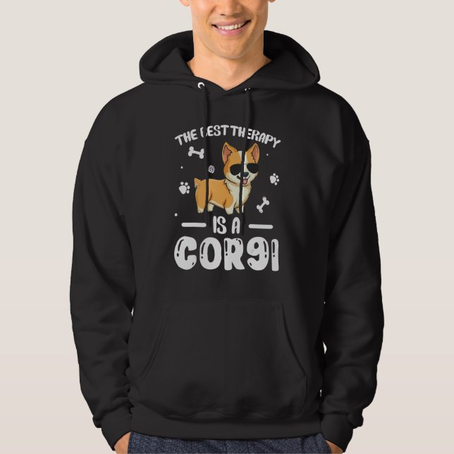 The Best Therapy Is A Corgi Dog Lover Owner Funny Hoodie (Front)