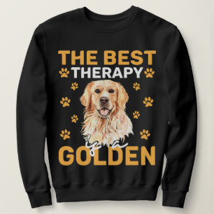 The Best Therapy Is a Golden Dog Lover Sweatshirt