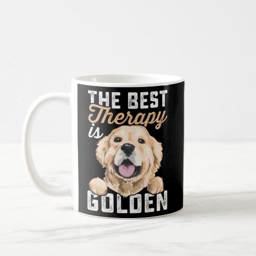 The Best Therapy Is Golden Retriever Dog Coffee Mug