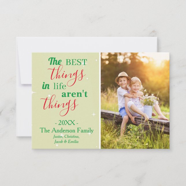The Best Things - 3x5 Holiday Card (Front)