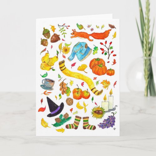 The best things about Fall greeting card