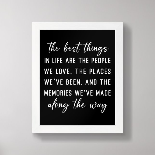 The Best Things About Life Framed Art (Framed Front)