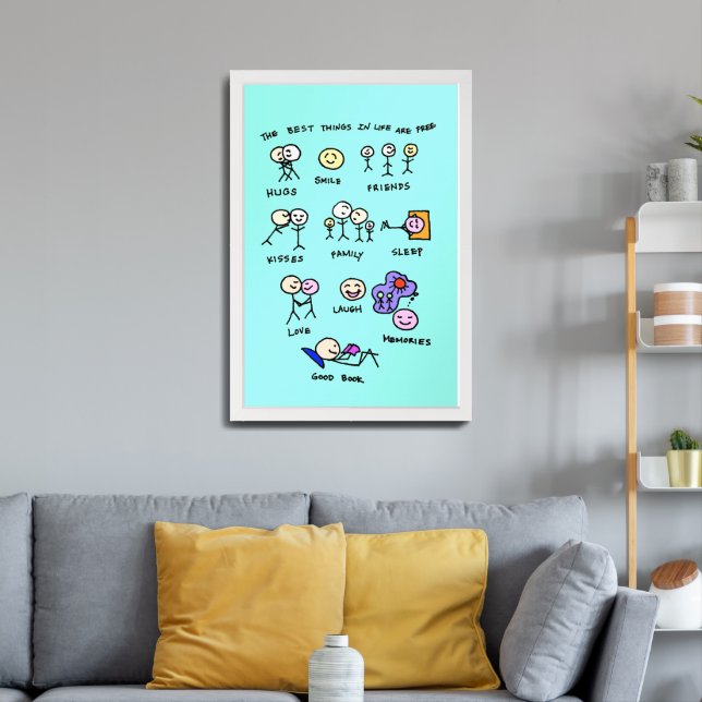 The Best Things In Life Are Free Framed Art (Living Room 3)