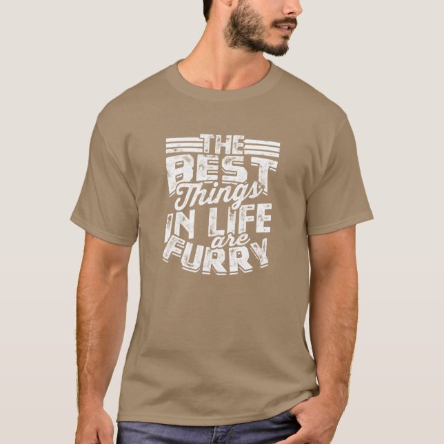 The best things in life are furry Horse T-Shirt (Front)
