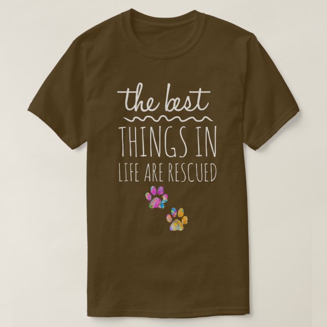 The Best Things in Life are Rescued CAT Adopt Kitt T-Shirt (Design Front)