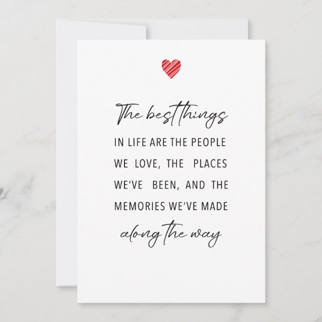 The Best Things in Life | Heartfelt Festive  Holiday Card (Front)