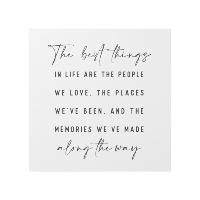 The Best Things In Life Quote Print Gallery Wrap (Front)