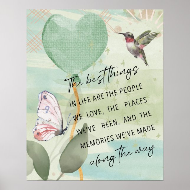 The Best Things in Life Quote Watercolor Poster (Front)