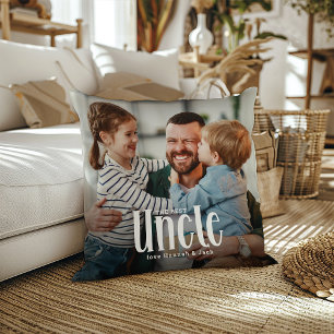 The Best UNCLE' Custom Photo Cute Gift Throw Pillow
