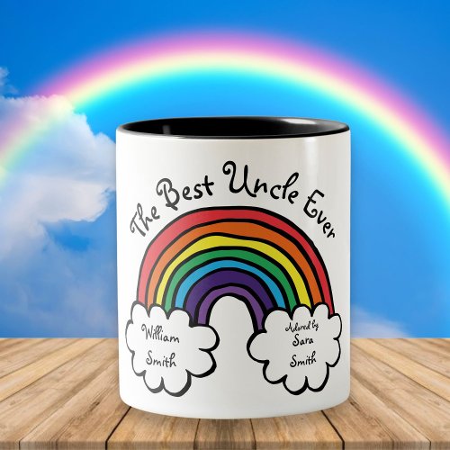 The Best Uncle Ever Rainbow Two_Tone Coffee Mug