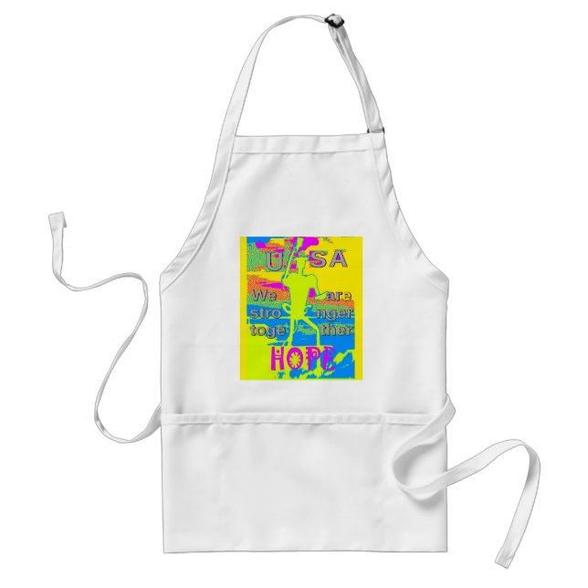 The Best USA Hope  Hillary Stronger Together Adult Apron (Front)