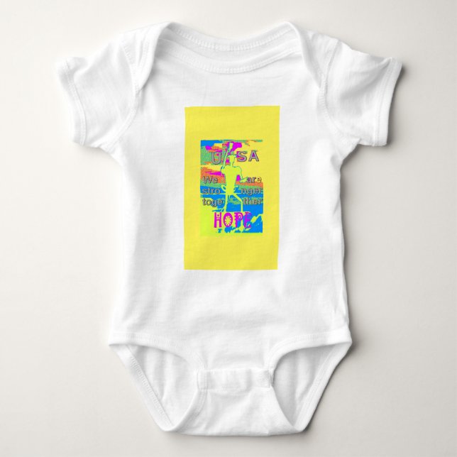 The Best USA Hope  Hillary Stronger Together Baby Bodysuit (Front)