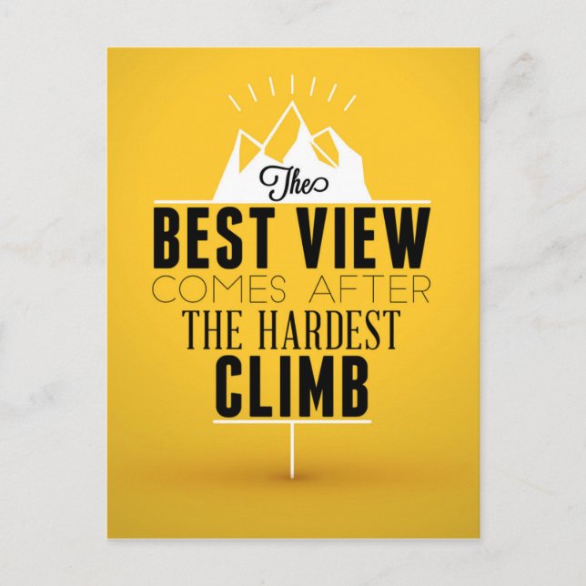 The Best View Comes After The Hardest Climb Postcard (Front)