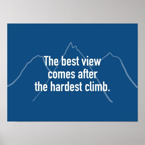 The Best View Comes After the Hardest Climb Poster