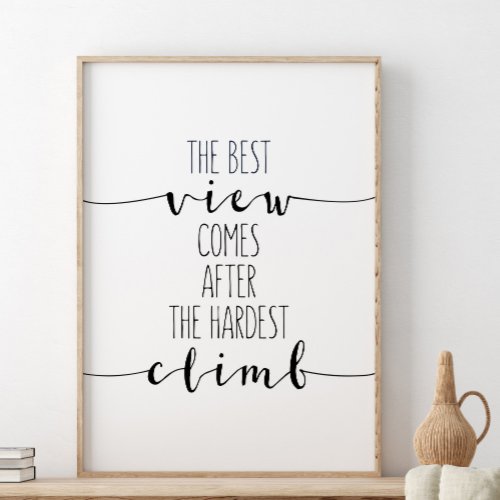 The Best View Comes After The Hardest Climb Poster