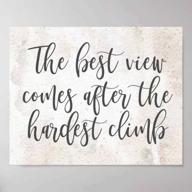 The Best View Comes After The Hardest Climb Poster (Front)