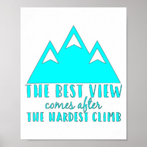 The Best View Comes After the Hardest Climb Quote Poster
