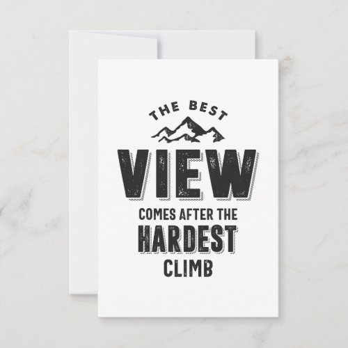 The Best View Comes After The Hardest Climb RSVP Card