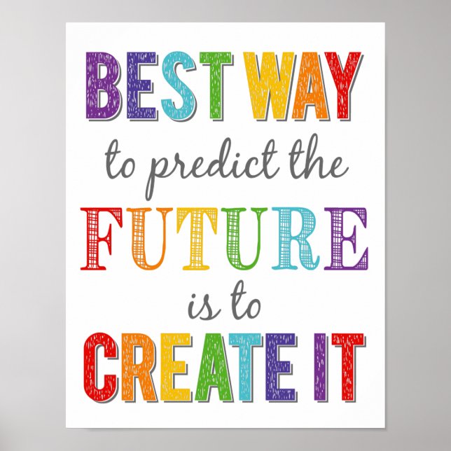 The Best Way To Predict The Future Growth Mindset Poster (Front)