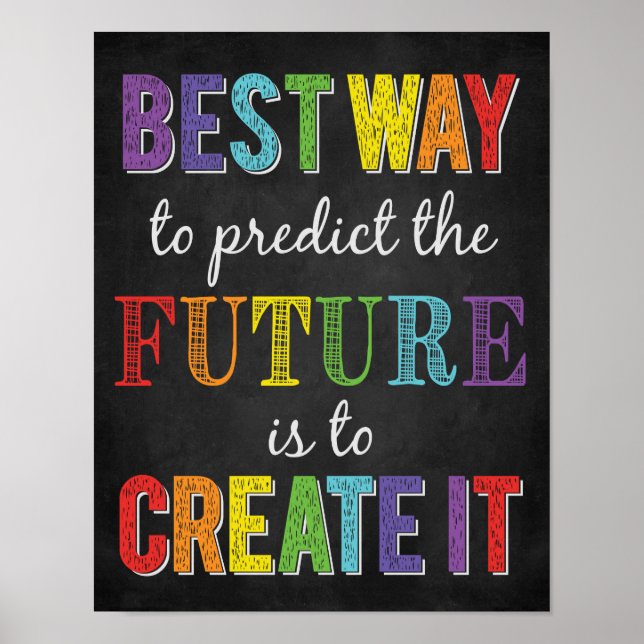 The Best Way To Predict The Future Growth Mindset Poster (Front)