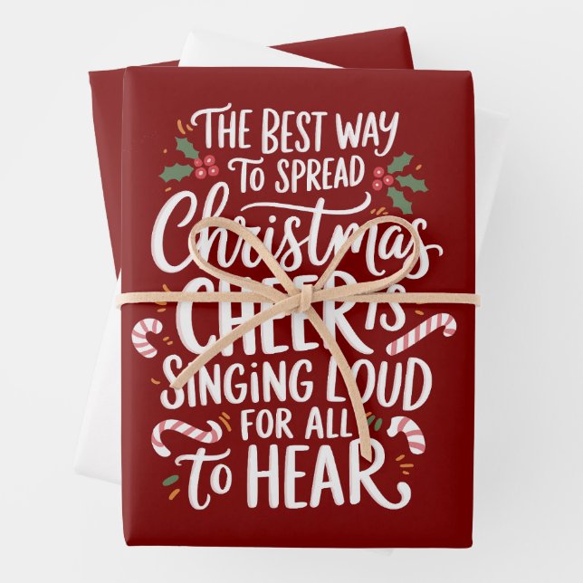 The Best Way To Spread Christmas Cheer Elf Xmas Wrapping Paper Sheets (In situ)