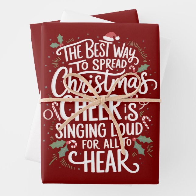 The Best Way To Spread Christmas Cheer Holiday  Wrapping Paper Sheets (In situ)