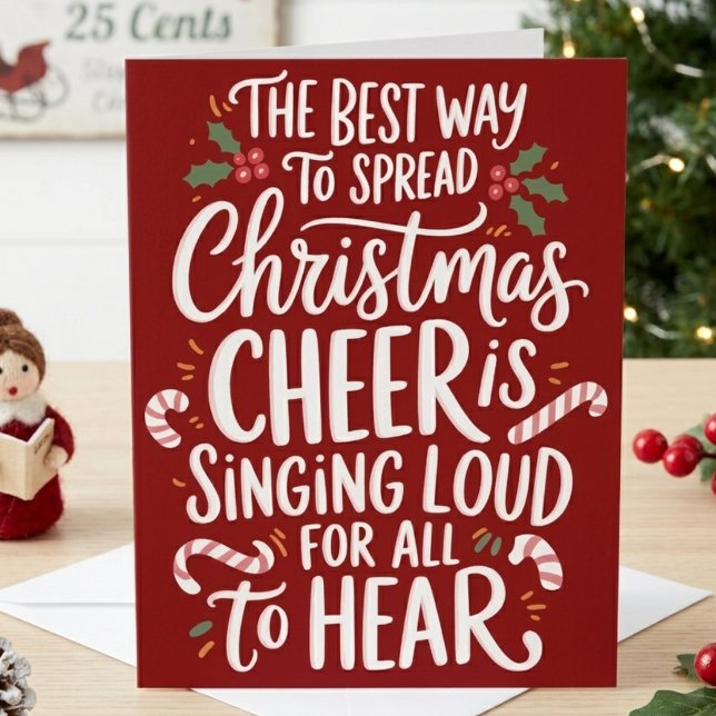 The Best Way To Spread Christmas Cheer Quote Holiday Card (Creator Uploaded)