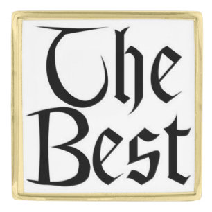 The Best white gold large square lapel pin