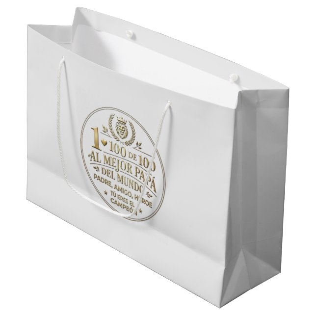 The Best World Dad / Bolsa de regalo Large Gift Bag (Front Angled)
