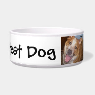 The Bestest Dog with Name and Photo Bowl