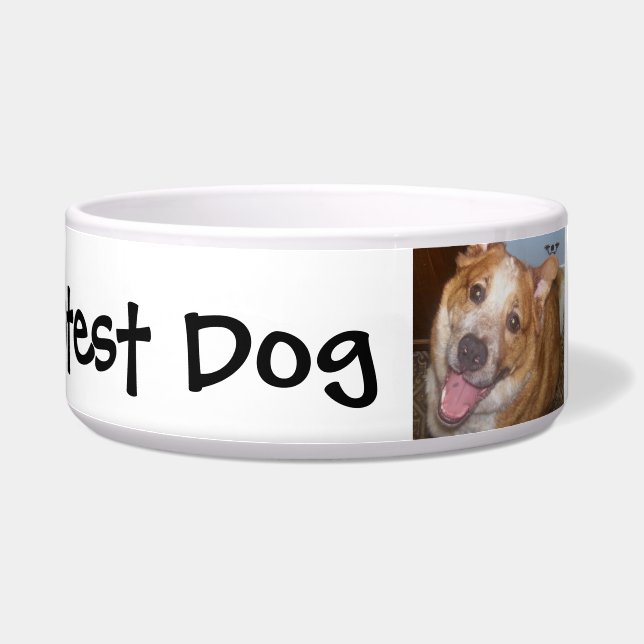 The Bestest Dog with Name and Photo Bowl (Right)