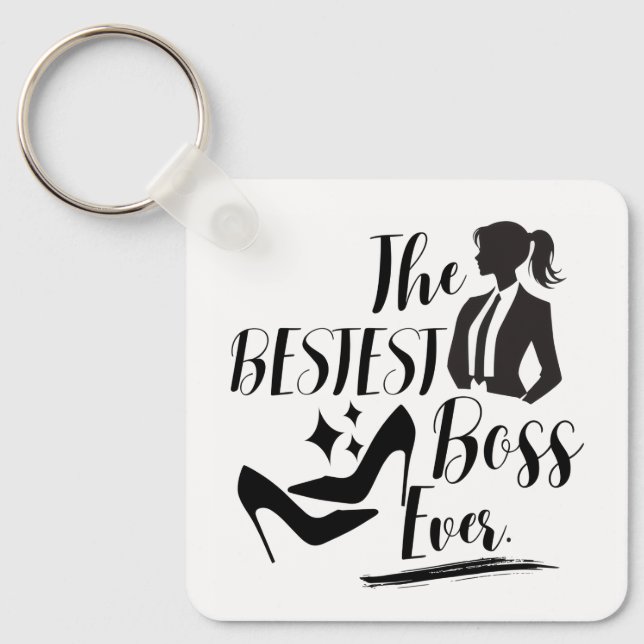 The Bestest Lady Boss  Keychain (Front)