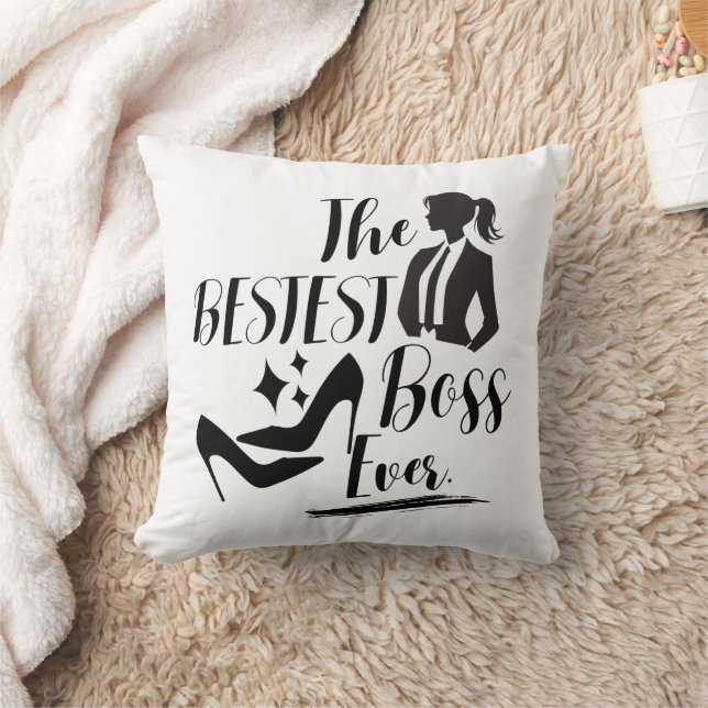 The Bestest Lady Boss  Throw Pillow (Blanket)