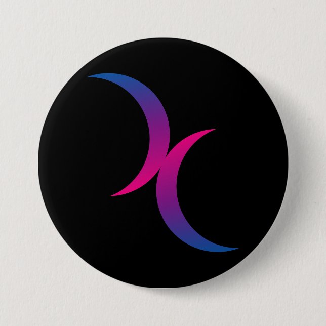 The Bi Double Moon Symbol Button (Front)