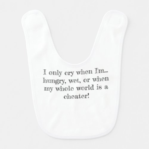 The bib that reminds new parents why babys cry
