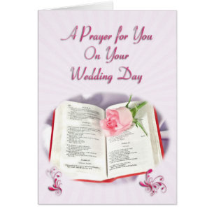 The Bible and rose prayer for a wedding day Cards