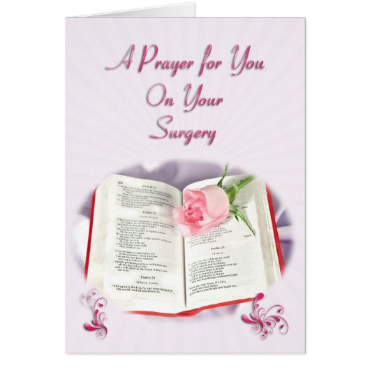 The Bible and rose prayer for surgery success (Front)