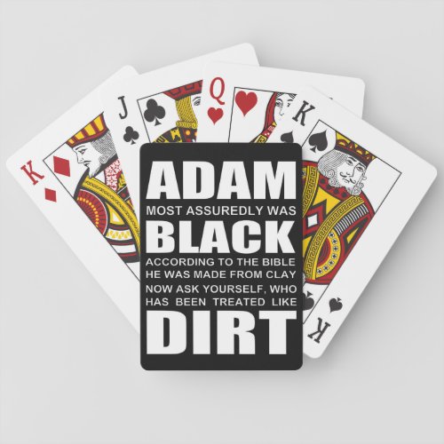 The bible reveals Adam was Black Poker Cards