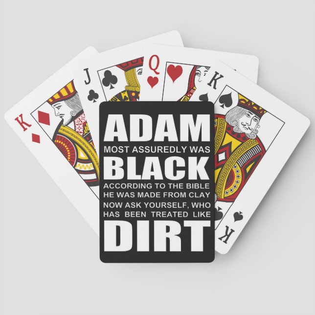 The bible reveals Adam was Black Poker Cards (Back)