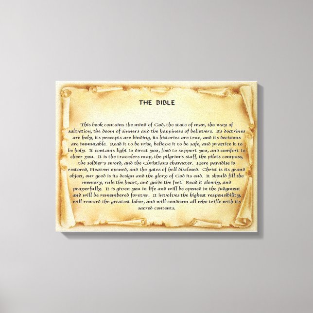 The Bible Scroll Canvas Print (Front)