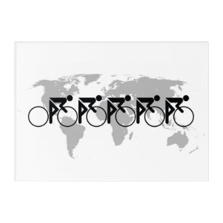 The Bicycle Race No 3 Black On White Acrylic Print