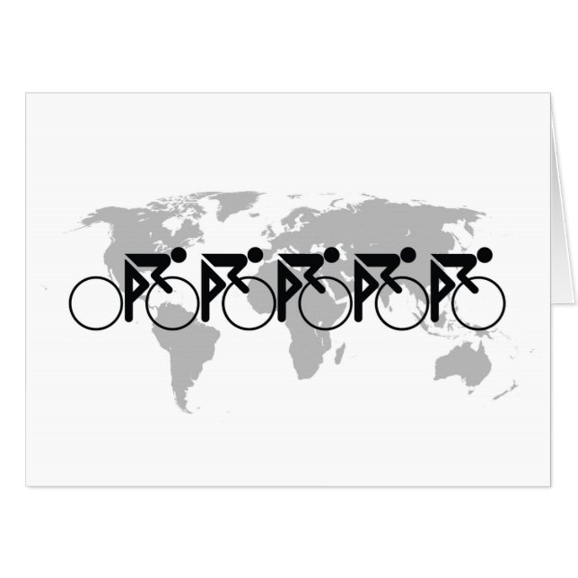 The Bicycle Race No 3 Black On White Card (Front Horizontal)