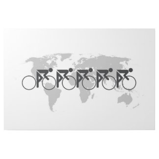 The Bicycle Race No 3 Black On White Gallery Wrap