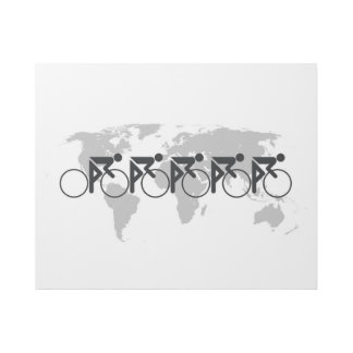 The Bicycle Race No 3 Black On White Gallery Wrap