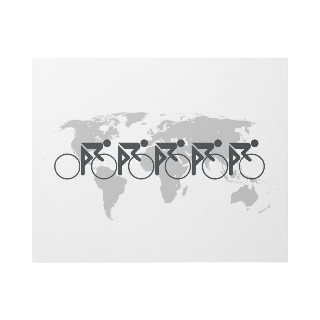 The Bicycle Race No 3 Black On White Gallery Wrap (Front)