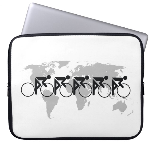 The Bicycle Race No 3 Black On White Laptop Sleeve (Front)