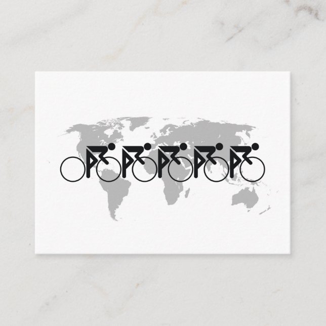 The Bicycle Race No 3 Black On White Place Card (Front)