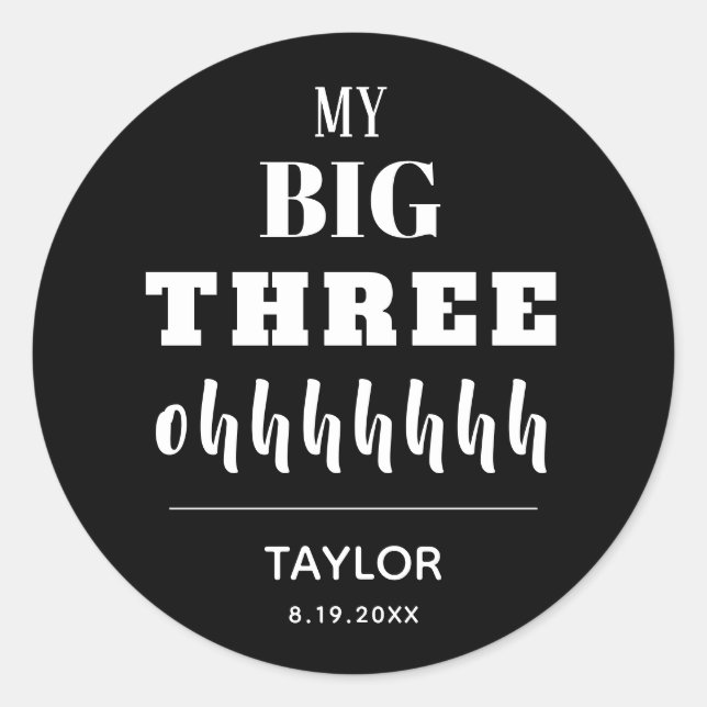 The BIG 30th Birthday Party Favor Classic Round Sticker (Front)