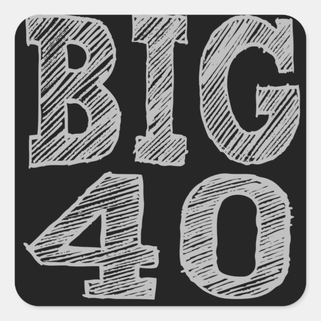 The BIG 40 Fortieth Birthday Square Sticker (Front)