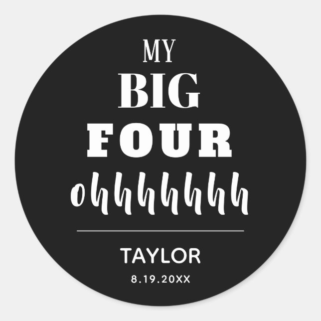 The BIG 40th Birthday Party Favor Classic Round Sticker (Front)